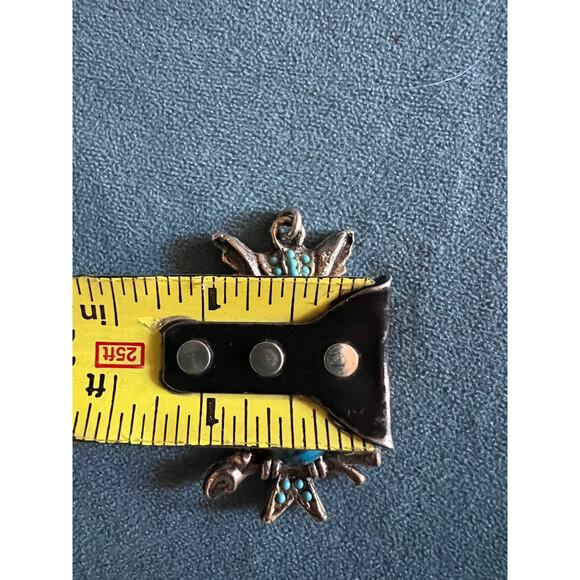 Vintage Owl Pendant – Dyed Howlite Belly & Faux Turquoise Eyes Boho Retro Charm - Picture 6 of 6